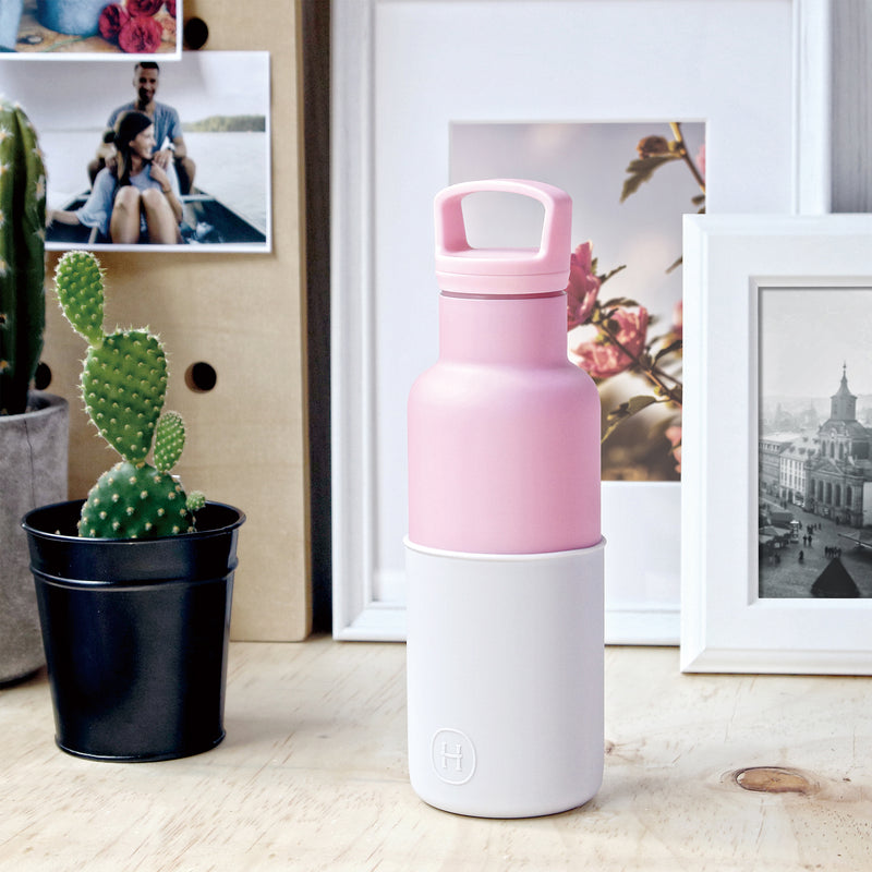 Rose Pink-Snow 16 Oz, HYDY - Water bottles, 18/8 (304) Stainless Steel, BPA Free, Reusable