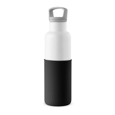 White-Midnight Black 20 Oz, HYDY - Water bottles, 18/8 (304) Stainless Steel, BPA Free, Reusable