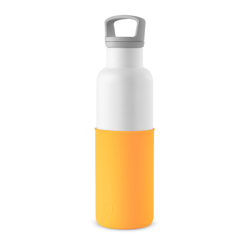 White-Pumpkin Orange 20 Oz, HYDY - Water bottles, 18/8 (304) Stainless Steel, BPA Free, Reusable